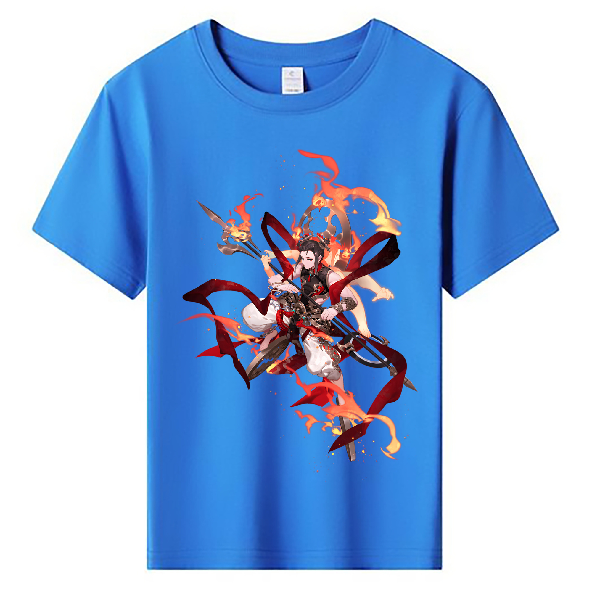 （画像用） Ne Zha 2 ナタ 魔童の大暴れ 綿100％キッズTシャツ（フロントプリント）